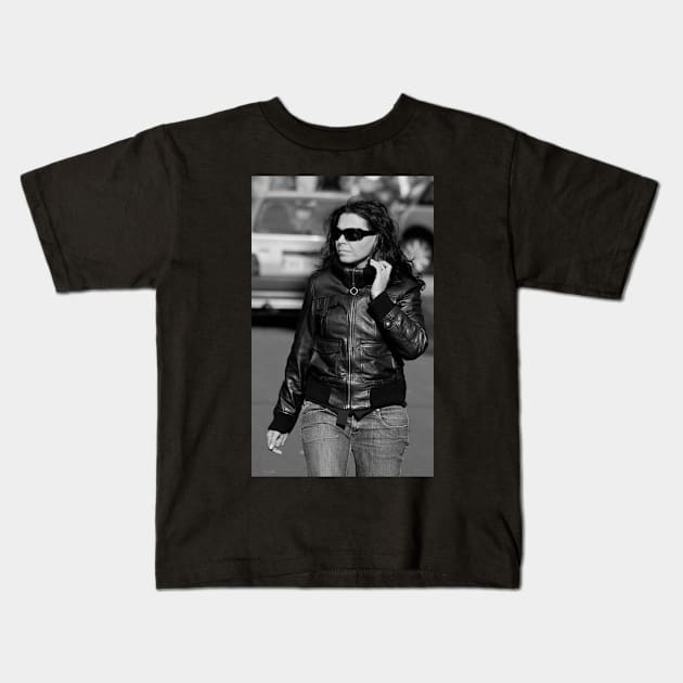 Lady in Black Kids T-Shirt by ansaharju